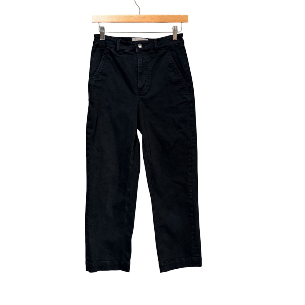 Everlane Womens Black High Rise Straight Leg Crop Chino Pants Size 2